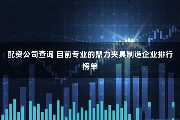 配资公司查询 目前专业的鼎力夹具制造企业排行榜单